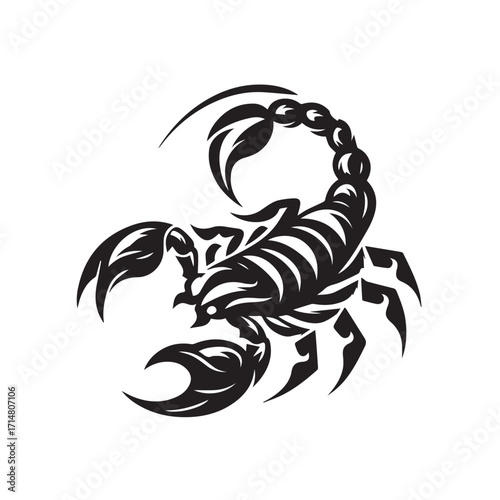 black and white scorpion vector logo