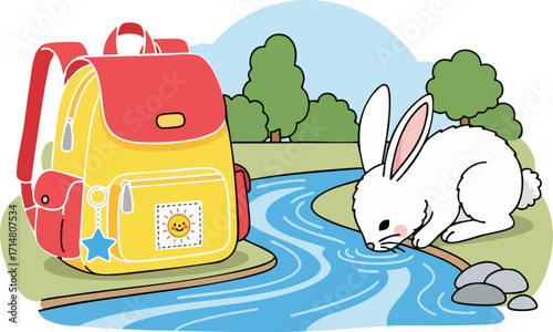 rabbit with a suitcase