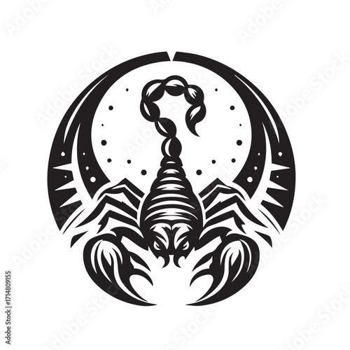 black and white scorpion vector logo