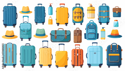 Collection of travel luggage and accessories.