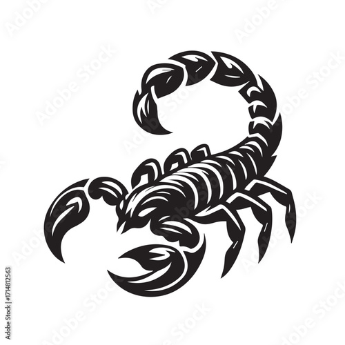 black and white scorpion vector logo