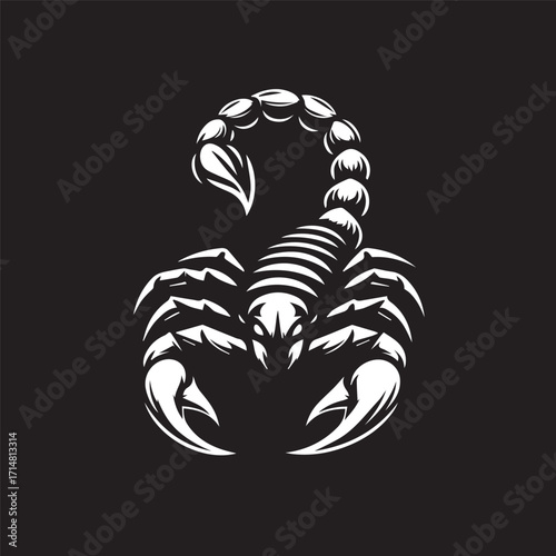 black and white scorpion vector logo