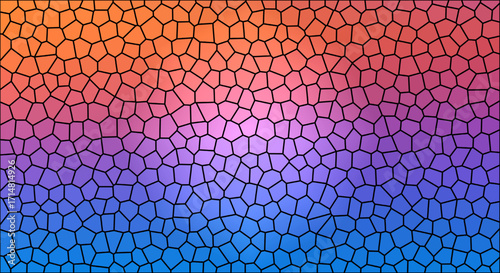 Abstract stained glass mosaic with a colorful gradient, modern geometric pattern with irregular cells, for web design, banner, presentation, cover.