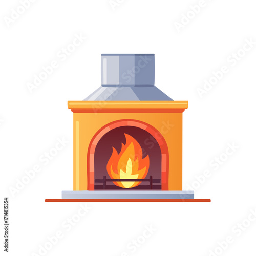 A cozy fireplace with vibrant flames, radiating warmth and comfort. The scene evokes a sense of relaxation and homey ambiance