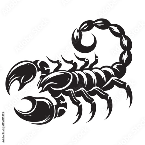 black and white scorpion vector logo