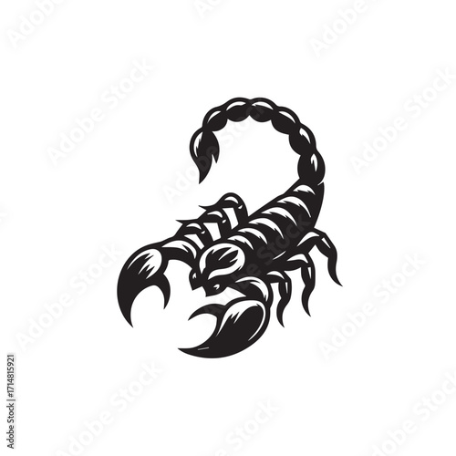 black and white scorpion vector logo