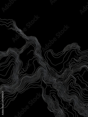 Abstract minimal The patter discovery vector topo map. creative discovery White wave grid stripe line map topography. vector geographic contour mounted map background.