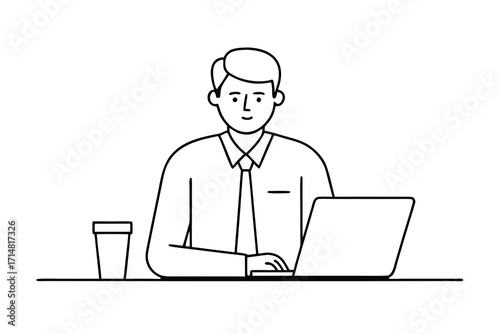 businessman working on laptop