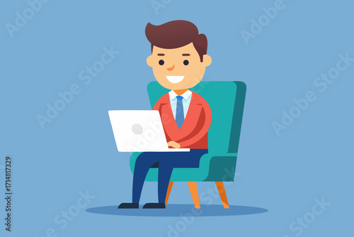businessman working on laptop