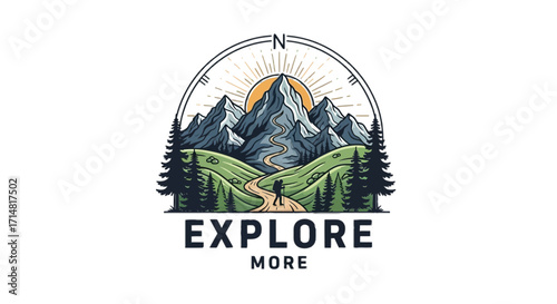 A captivating mountain landscape with a winding path leading to the summit, inviting exploration and adventure, a nature scene