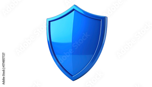 Free Download Glossy blue shield rendered in 3D, with a PNG transparent background. Ideal for security branding and digital mockups. - GFXLoad
