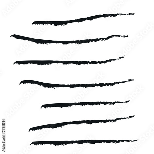 Hand drawn ink brush strokes vector illustration with ripped paper texture elements