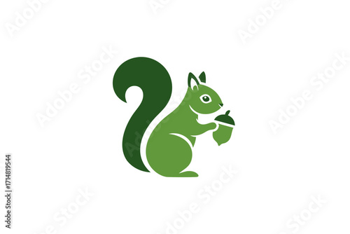 vector illustration of a green squirrel