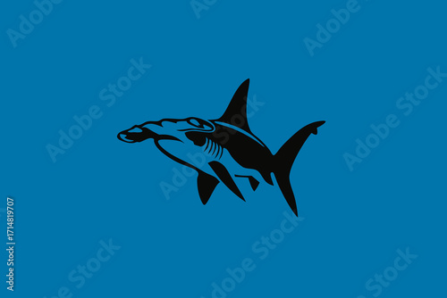 vector illustration of a silhouette of a dolphin