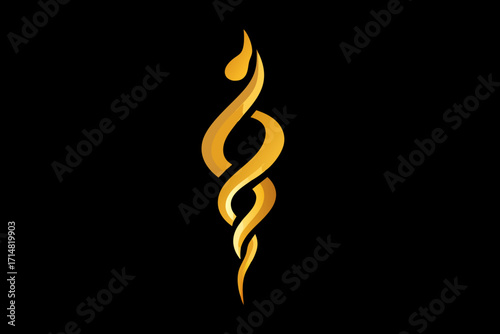 burning flame on black background