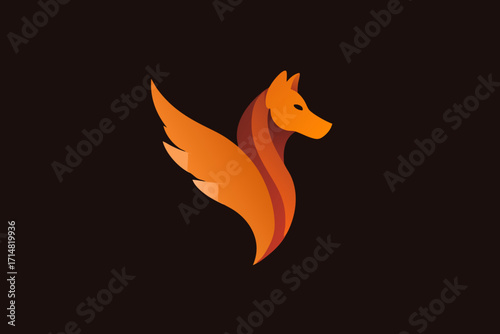 vector image of a fiery horse