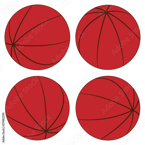 Basketball icon. Basketball sports equipment on white  background. basketball symbols in different views. Vector illustration.eps10 