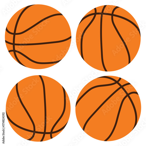 Basketball icon. Basketball sports equipment on white  background. basketball symbols in different views. Vector illustration.eps10 