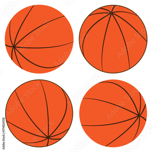 Basketball icon. Basketball sports equipment on white  background. basketball symbols in different views. Vector illustration.eps10 