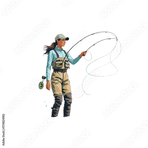 Woman Fly Fishing | Angler Casting Line
