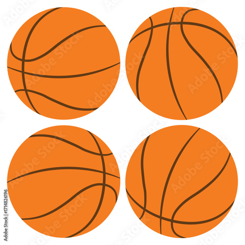 Basketball icon. Basketball sports equipment on white  background. basketball symbols in different views. Vector illustration.eps10 