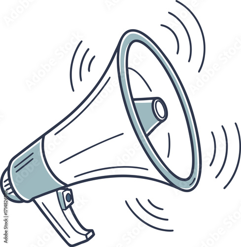 Loudspeaker Making an Announcement Getting Attention with a Megaphone