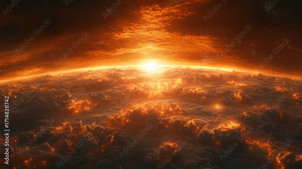 Fototapeta premium What if the sun suddenly started to fade? How would humanity adapt to a world with less sunlight? --ar 16:9 --stylize 750 --v 6.1 Job ID: bb6ca234-9699-4dd7-b5ab-eb1409c3e1be