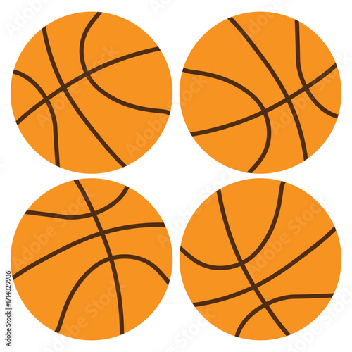 Basketball icon. Basketball sports equipment on white  background. basketball symbols in different views. Vector illustration.eps10 