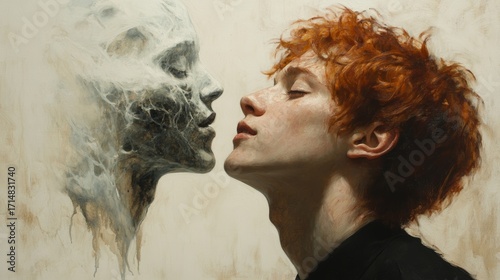 When he paints a portrait, the person begins to change, slowly becoming the image he created. --ar 16:9 --stylize 750 --v 6.1 Job ID: 476ffcdf-e49c-4995-8b45-a2be8a5bcf70