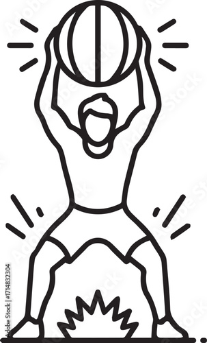 Medicine Ball Slam Icon – Functional Training Exercise Vector for Gym and HIIT