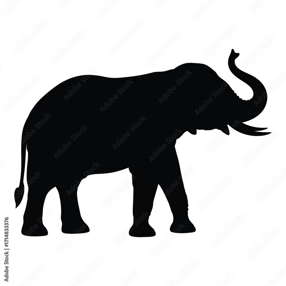Obraz premium A striking black elephant form against white a beautiful silhouette