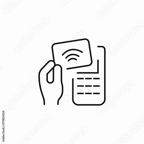 contactless payment terminal icon sign vector