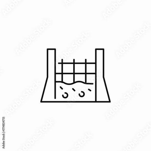 dam spillway infrastructure icon sign vector