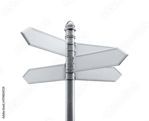 Direction signpost in urban creative concept PNG, isolated on transparent background