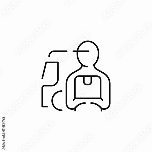 delivery person package icon sign vector