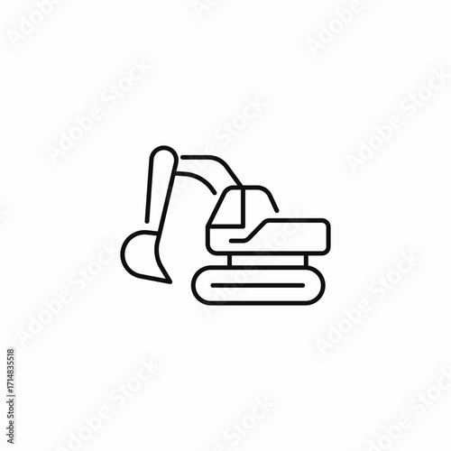 heavy construction excavator icon sign vector
