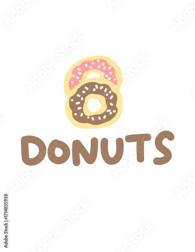 Sweet Treats: A Logo whimsical illustration of two delightful donuts, adorned with colorful frosting and sprinkles, beckoning to satisfy any sweet tooth. 