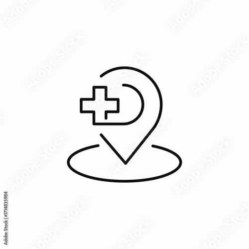 medical location pin icon sign vector