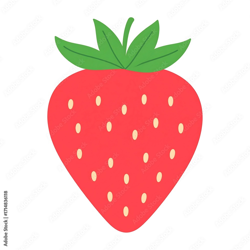 Fototapeta premium Cartoon strawberry illustration