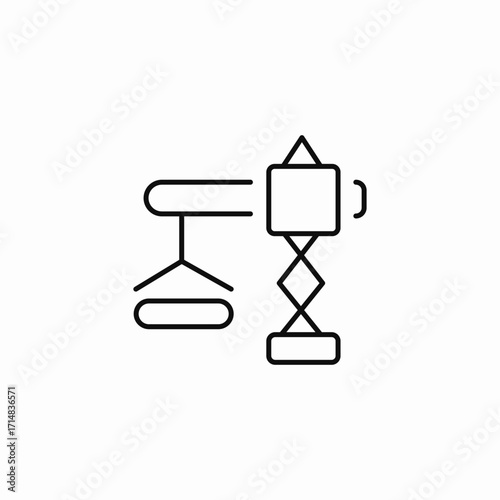 scissor lift crane icon sign vector