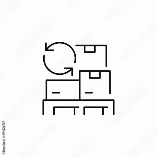 stacked boxes revolving icon sign vector