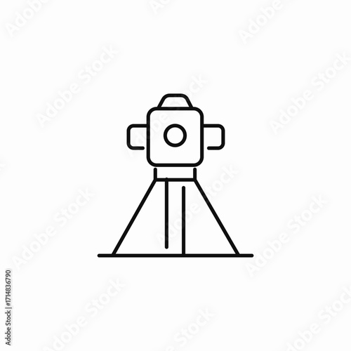 surveyor's tripod tool icon sign vector