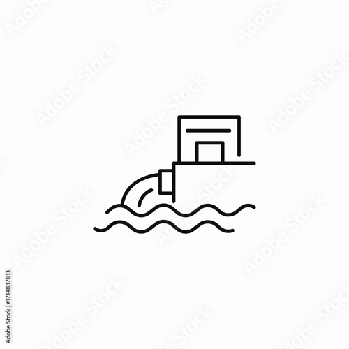 water outlet building pipe icon sign vector