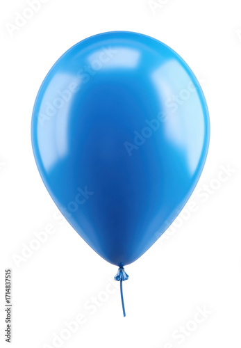 Bright blue balloon floating in open air scene PNG, isolated on transparent background