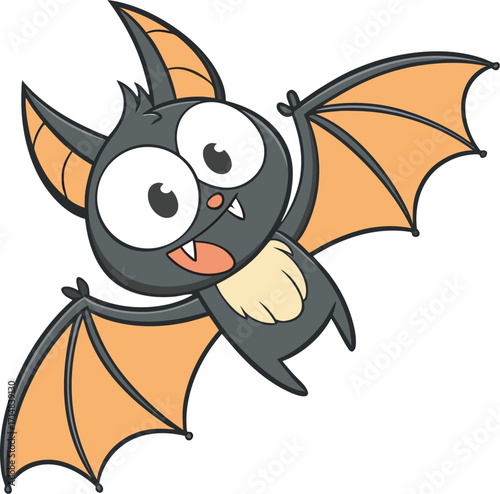 Funny Flying Bat Character Illustration for Kids and Parties