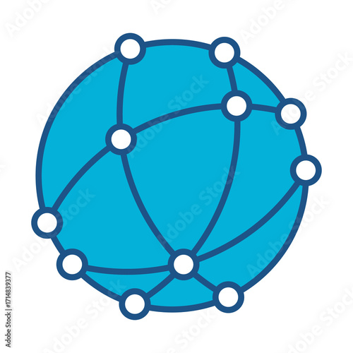 Innovation Icon In Blue Monochrome Flat Design, Vector Illustration