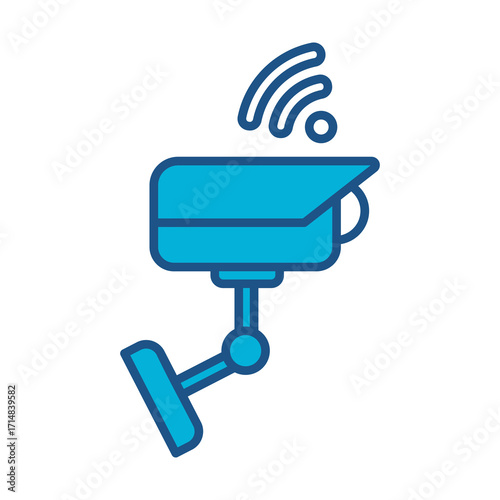 Audio Icon In Blue Monochrome Flat Design, Vector Illustration