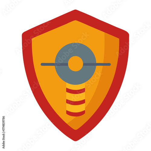 Shield icon with abstract symbol of protection and strength