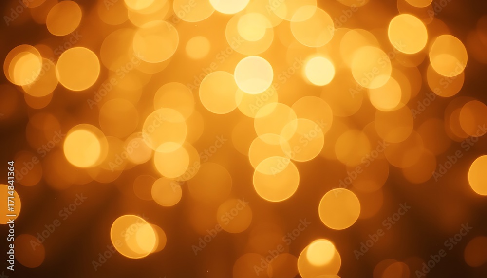 Fototapeta premium Warm golden bokeh lights create a soft blurred abstract background