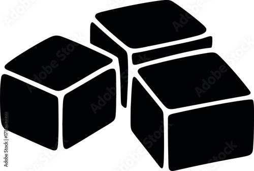 Black cubes arrangement geometric abstract